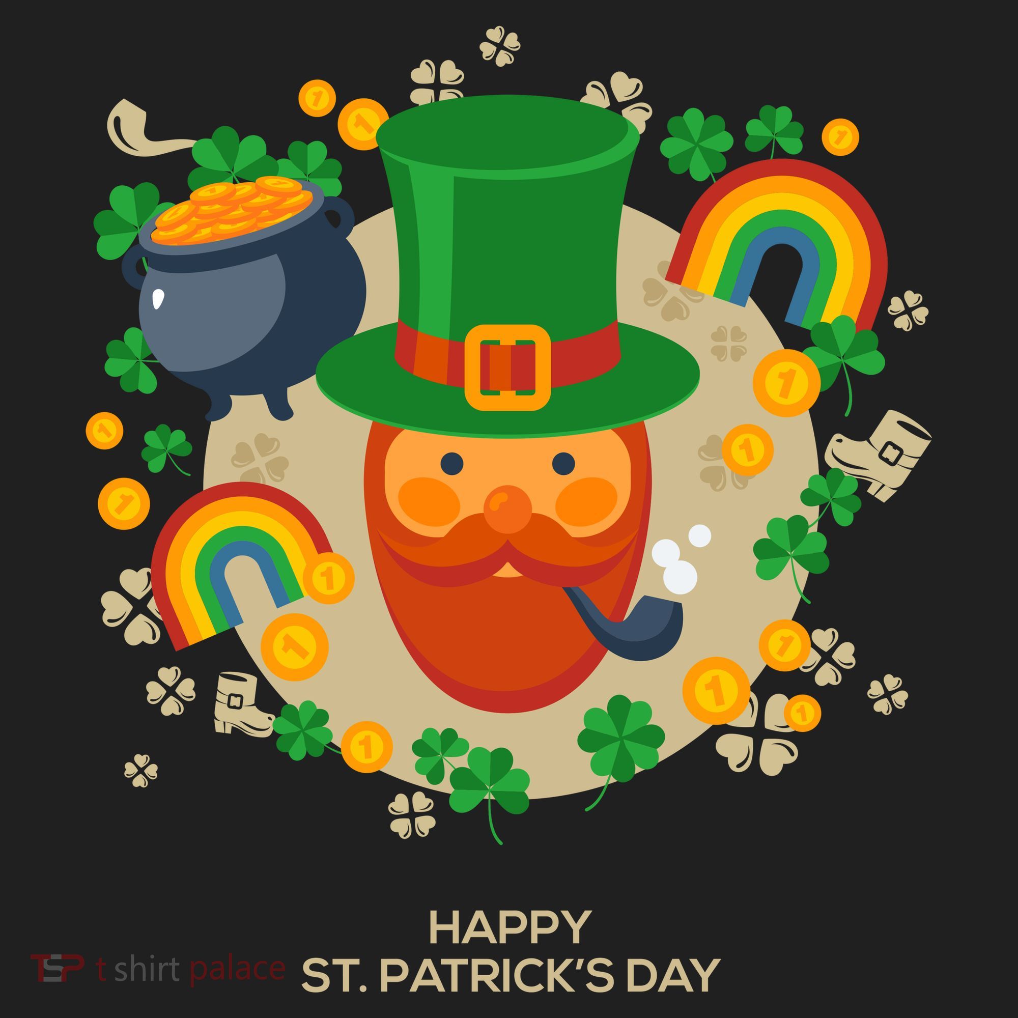 Happy St. Patrack's Day Leprechaun Smoking Pipe Beanie