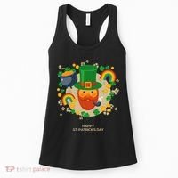 Happy St. Patrack's Day Leprechaun Smoking Pipe Women's Tank Top thumb 0