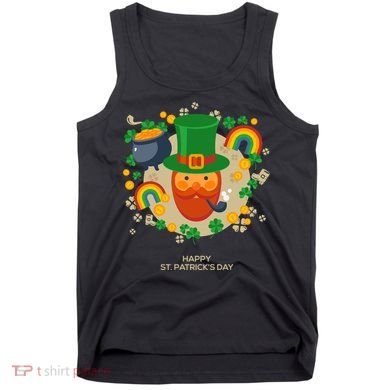 Happy St. Patrack's Day Leprechaun Smoking Pipe Tank Top