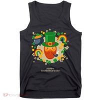Happy St. Patrack's Day Leprechaun Smoking Pipe Tank Top thumb 0