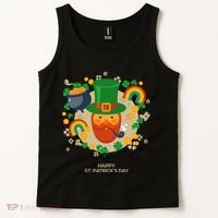 Happy St. Patrack's Day Leprechaun Smoking Pipe Tank Top thumb 2