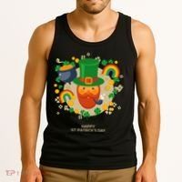 Happy St. Patrack's Day Leprechaun Smoking Pipe Tank Top thumb 3