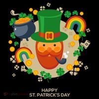Happy St. Patrack's Day Leprechaun Smoking Pipe Tank Top thumb 6