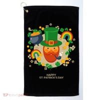 Happy St. Patrack's Day Leprechaun Smoking Pipe Golf Towel thumb 0