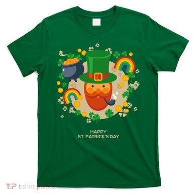 Happy St. Patrack's Day Leprechaun Smoking Pipe T-Shirt