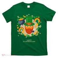 Happy St. Patrack's Day Leprechaun Smoking Pipe T-Shirt thumb 0