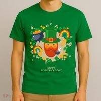Happy St. Patrack's Day Leprechaun Smoking Pipe T-Shirt thumb 3