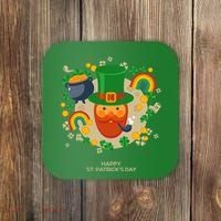 Happy St. Patrack's Day Leprechaun Smoking Pipe Coaster thumb 0