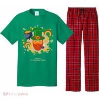 Happy St. Patrack's Day Leprechaun Smoking Pipe Pajama Set thumb 0