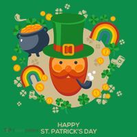 Happy St. Patrack's Day Leprechaun Smoking Pipe Mousepad thumb 1