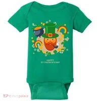 Happy St. Patrack's Day Leprechaun Smoking Pipe Baby Bodysuit thumb 0