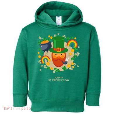 Happy St. Patrack's Day Leprechaun Smoking Pipe Toddler Hoodie