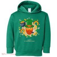 Happy St. Patrack's Day Leprechaun Smoking Pipe Toddler Hoodie thumb 0