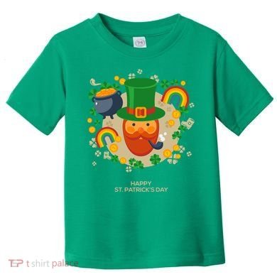 Happy St. Patrack's Day Leprechaun Smoking Pipe Toddler T-Shirt