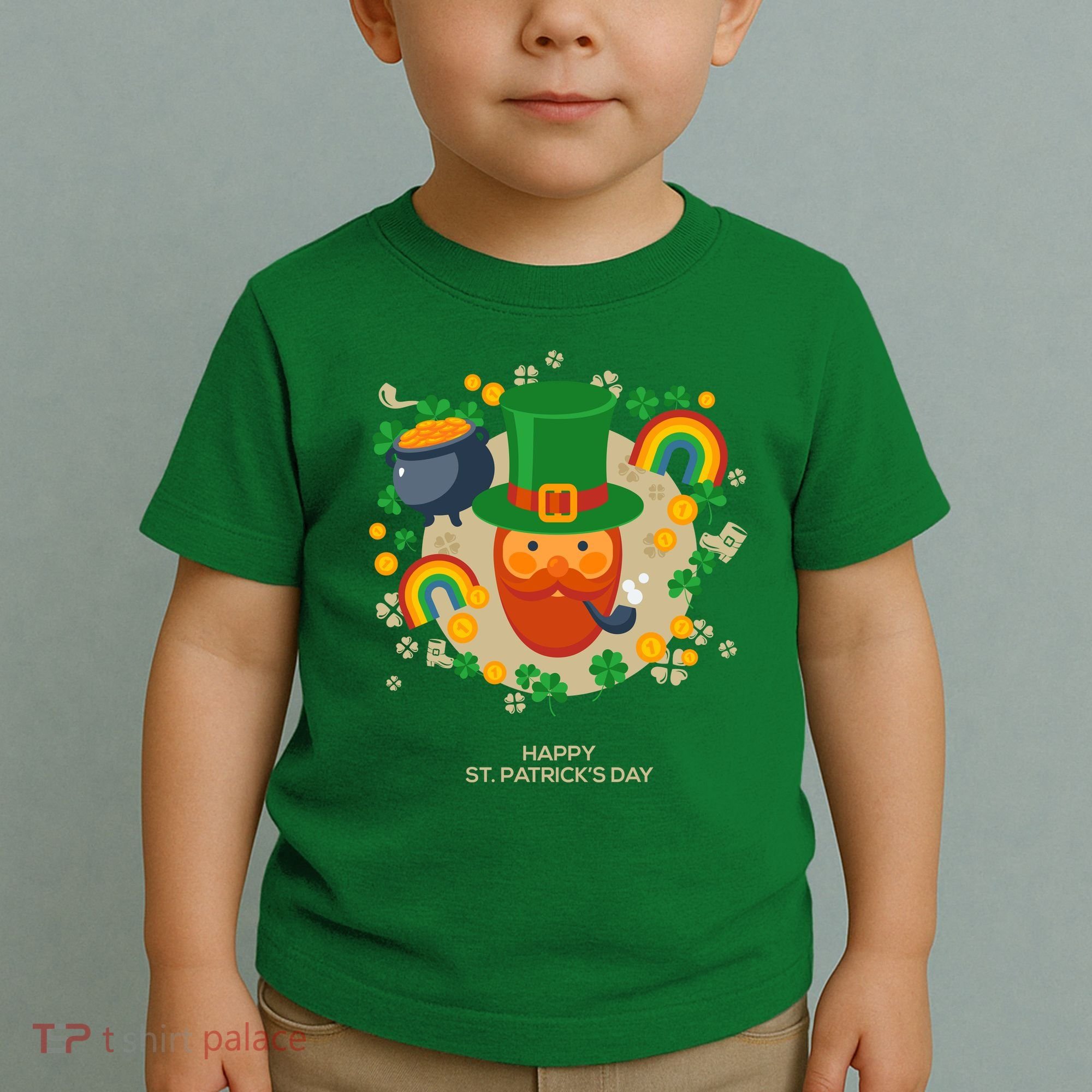 Happy St. Patrack's Day Leprechaun Smoking Pipe Toddler T-Shirt