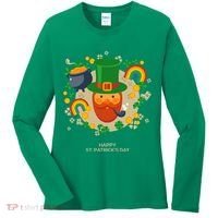 Happy St. Patrack's Day Leprechaun Smoking Pipe Women's Long Sleeve Shirt thumb 0
