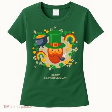 Happy St. Patrack's Day Leprechaun Smoking Pipe Women's T-Shirt