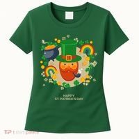 Happy St. Patrack's Day Leprechaun Smoking Pipe Women's T-Shirt thumb 0