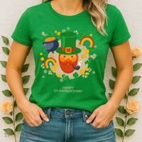 Happy St. Patrack's Day Leprechaun Smoking Pipe Women's T-Shirt thumb 2