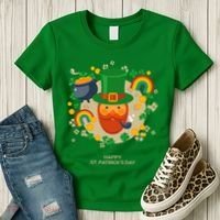 Happy St. Patrack's Day Leprechaun Smoking Pipe Women's T-Shirt thumb 3