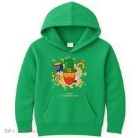 Happy St. Patrack's Day Leprechaun Smoking Pipe Kids Hoodie thumb 0