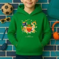 Happy St. Patrack's Day Leprechaun Smoking Pipe Kids Hoodie thumb 2