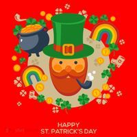 Happy St. Patrack's Day Leprechaun Smoking Pipe Santa Hat thumb 1