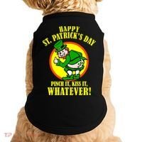 Happy St. Patrick's Day Pinch It, Kiss It, Whatever! Funny Irish Leprechaun Doggie Tank thumb 0