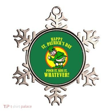Happy St. Patrick's Day Pinch It, Kiss It, Whatever! Funny Irish Leprechaun Ornament