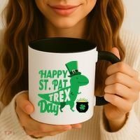 Happy St. Patrick's Pat T-Rrex Day Coffee Mug thumb 3