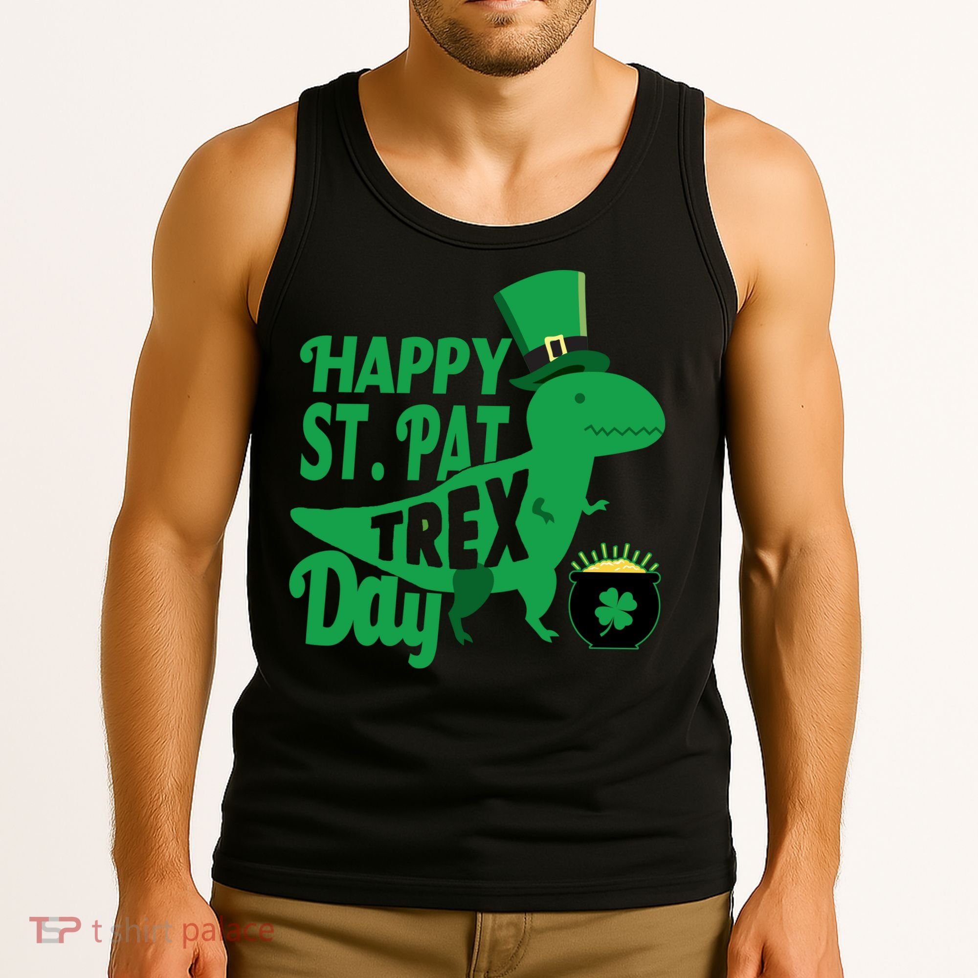 Happy St. Patrick's Pat T-Rrex Day Tank Top