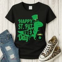 Happy St. Patrick's Pat T-Rrex Day Women's T-Shirt thumb 3