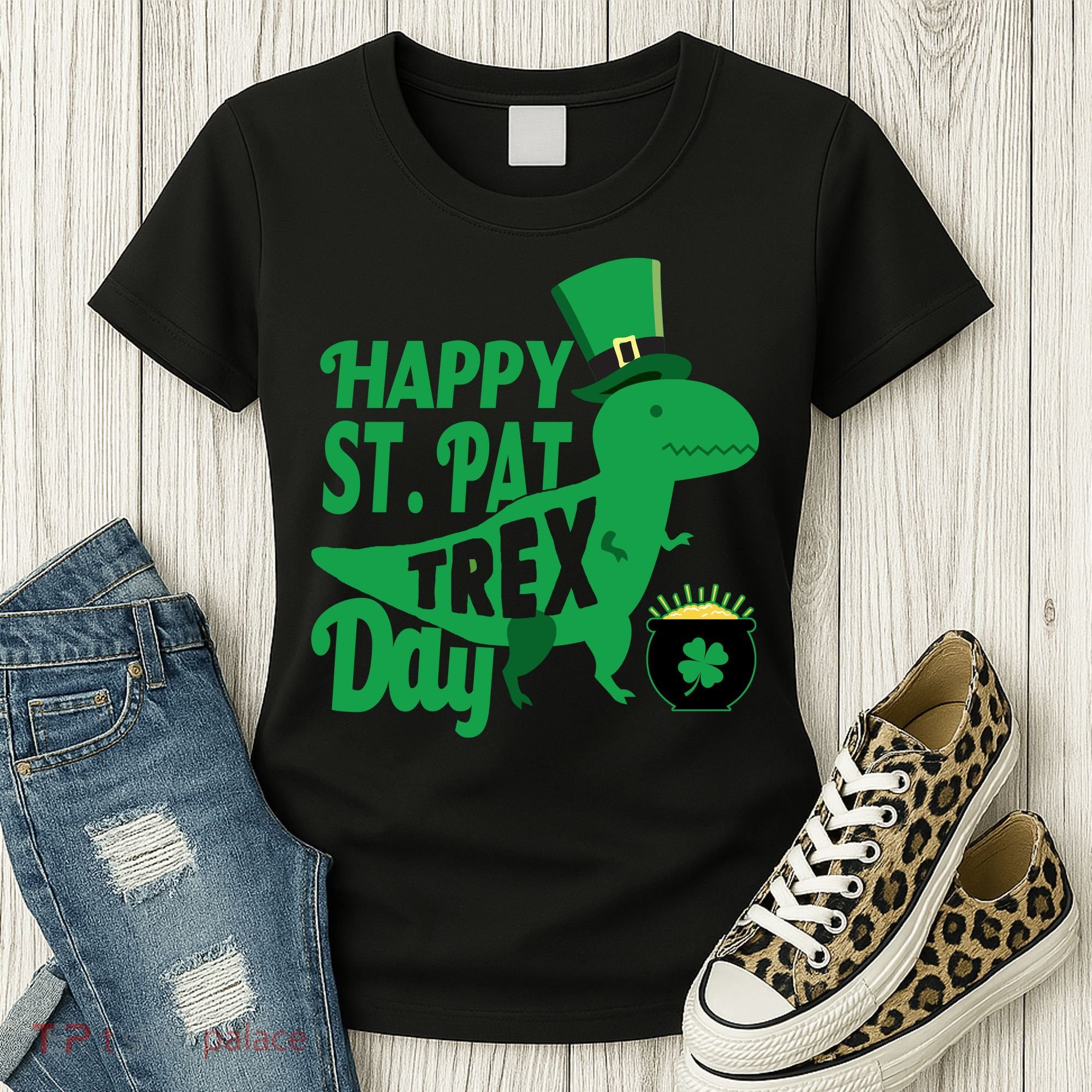 Happy St. Patrick's Pat T-Rrex Day Women's T-Shirt