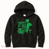 Happy St. Patrick's Pat T-Rrex Day Kids Hoodie thumb 0