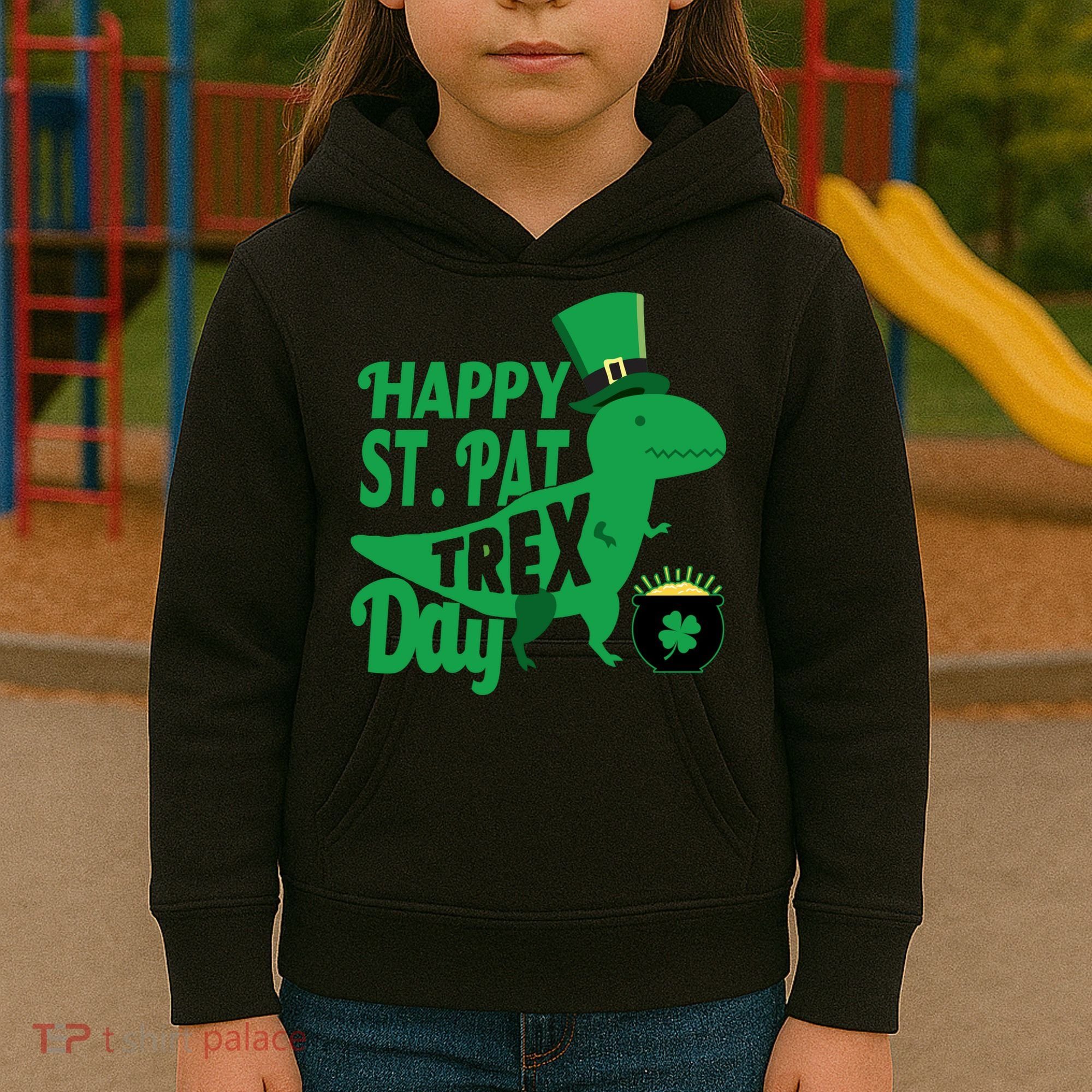 Happy St. Patrick's Pat T-Rrex Day Kids Hoodie