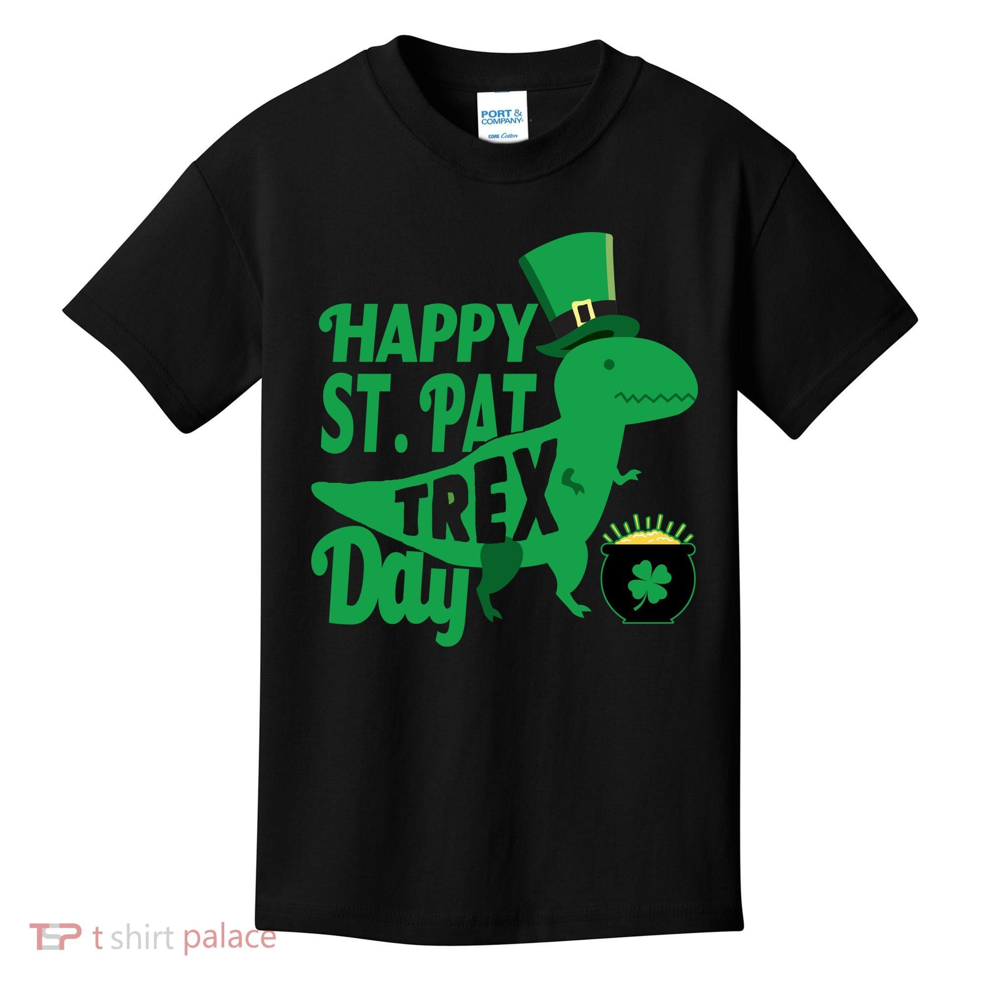 Happy St. Patrick's Pat T-Rrex Day Kids T-Shirt