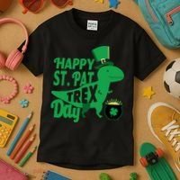 Happy St. Patrick's Pat T-Rrex Day Kids T-Shirt thumb 3