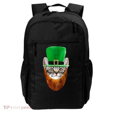 Happy St Catrick's Day Funny Cat Ginger Beard St Patrick's Day Backpack