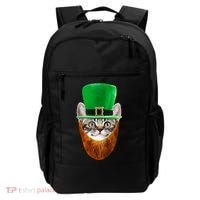 Happy St Catrick's Day Funny Cat Ginger Beard St Patrick's Day Backpack thumb 0