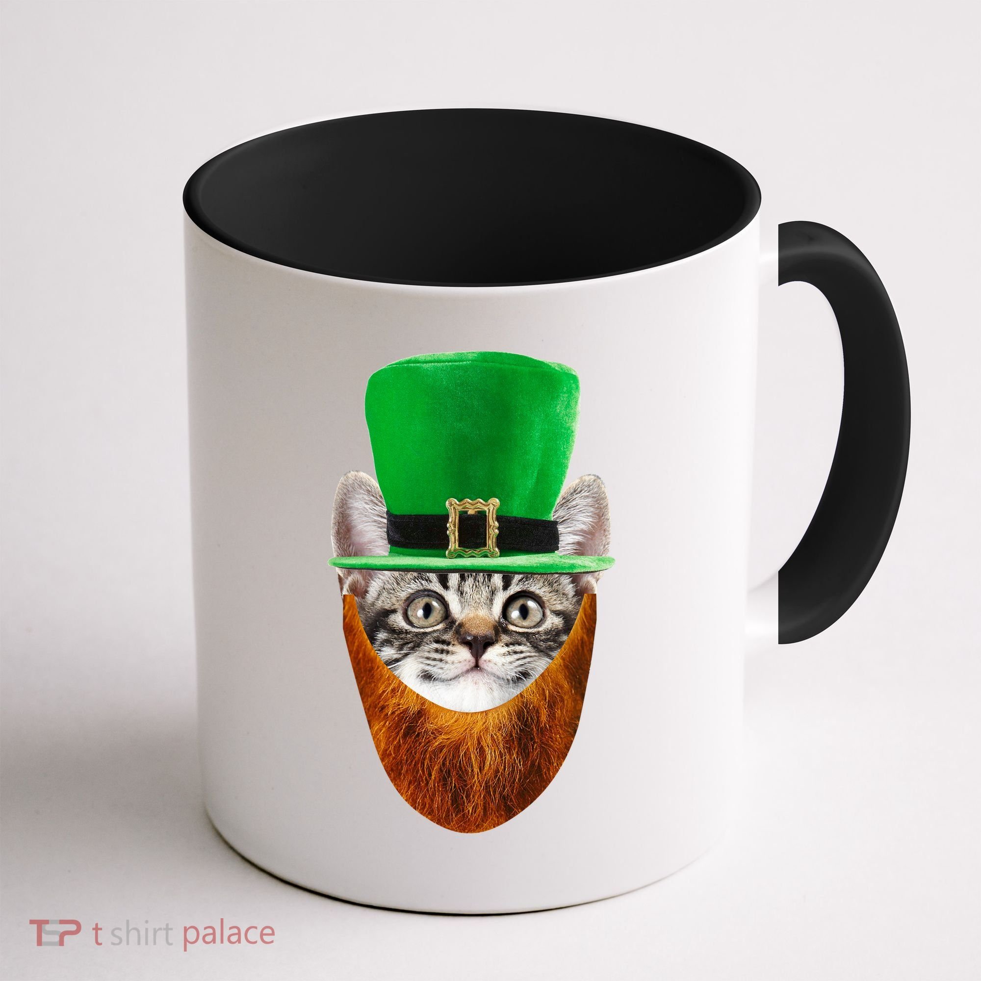 Happy St Catrick's Day Funny Cat Ginger Beard St Patrick's Day Coffee Mug
