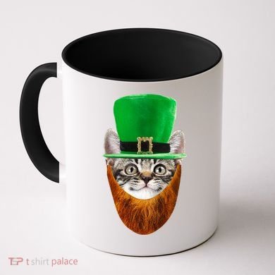Happy St Catrick's Day Funny Cat Ginger Beard St Patrick's Day Coffee Mug