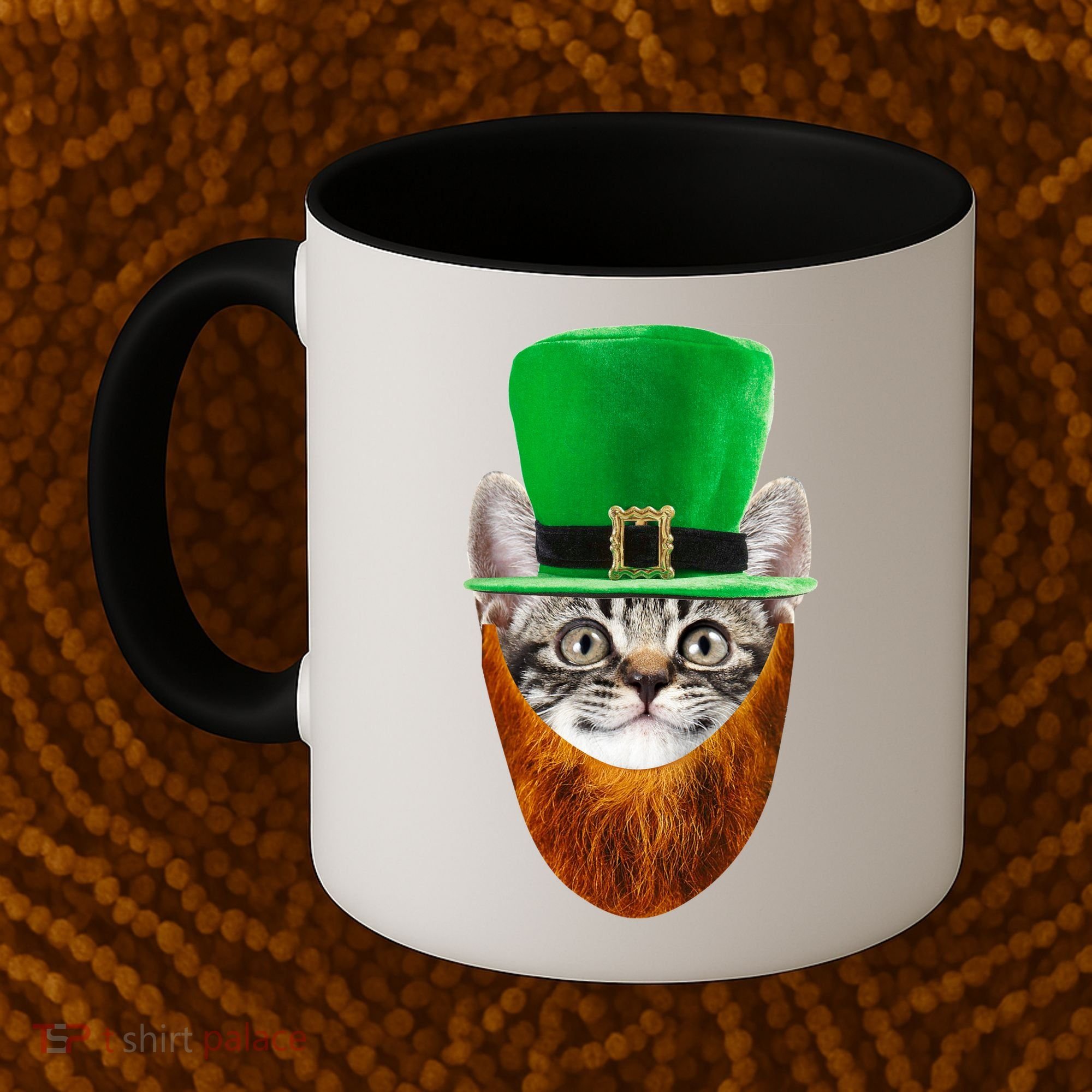 Happy St Catrick's Day Funny Cat Ginger Beard St Patrick's Day Coffee Mug