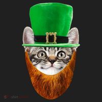 Happy St Catrick's Day Funny Cat Ginger Beard St Patrick's Day Beanie thumb 2