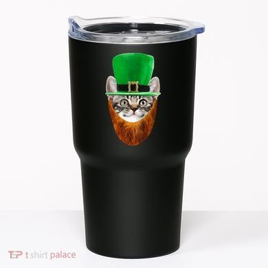 Happy St Catrick's Day Funny Cat Ginger Beard St Patrick's Day Tumbler
