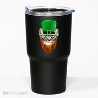 Happy St Catrick's Day Funny Cat Ginger Beard St Patrick's Day Tumbler thumb 0