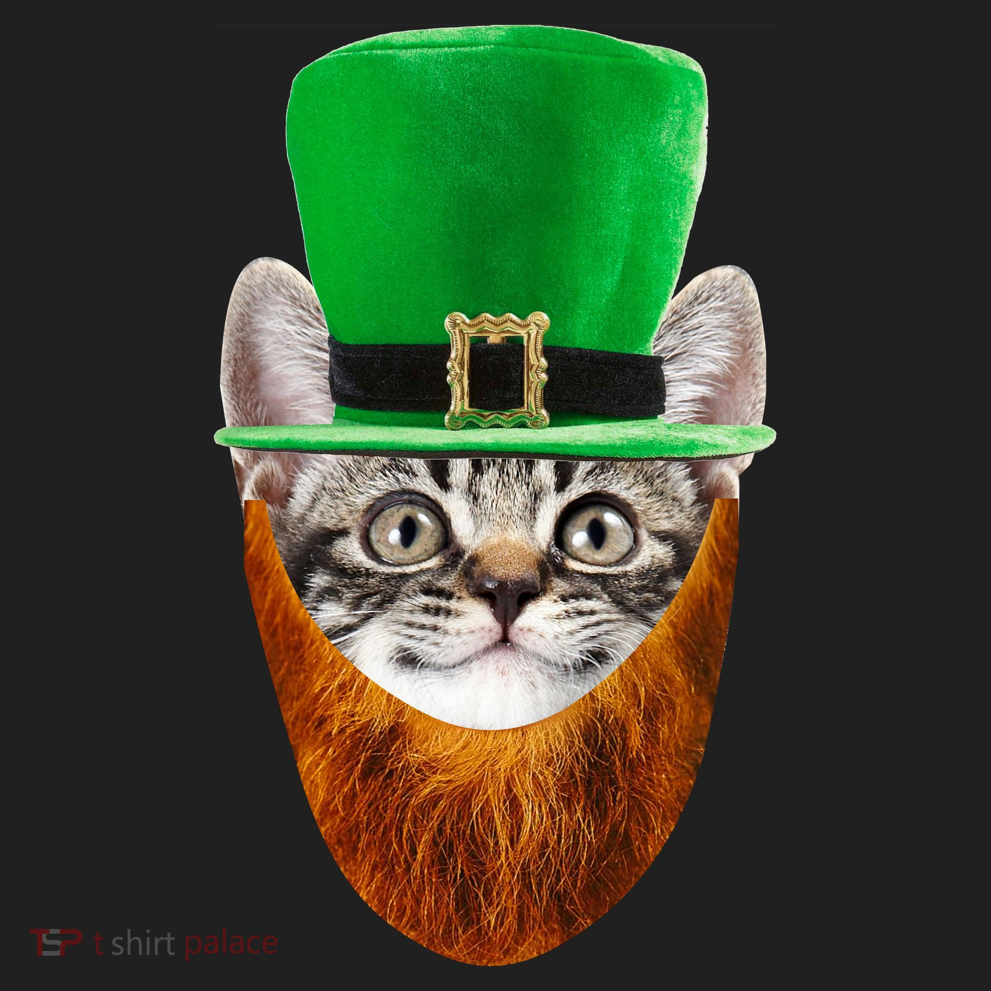 Happy St Catrick's Day Funny Cat Ginger Beard St Patrick's Day Hat