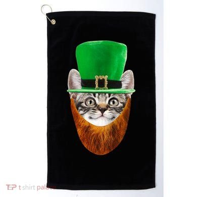 Happy St Catrick's Day Funny Cat Ginger Beard St Patrick's Day Golf Towel