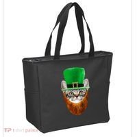 Happy St Catrick's Day Funny Cat Ginger Beard St Patrick's Day Tote Bag thumb 2