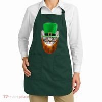 Happy St Catrick's Day Funny Cat Ginger Beard St Patrick's Day Apron thumb 2