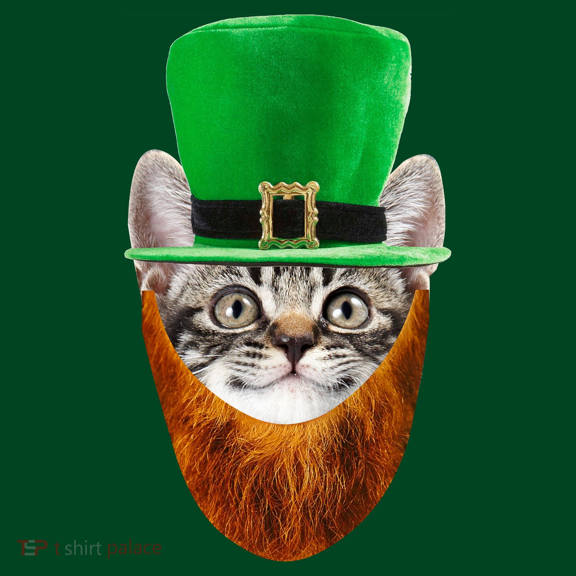 Happy St Catrick's Day Funny Cat Ginger Beard St Patrick's Day Apron